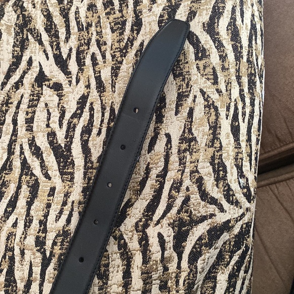 Mont Blanc men’s Italian leather belt rectangular palladium pin buckle size L - Picture 5 of 7